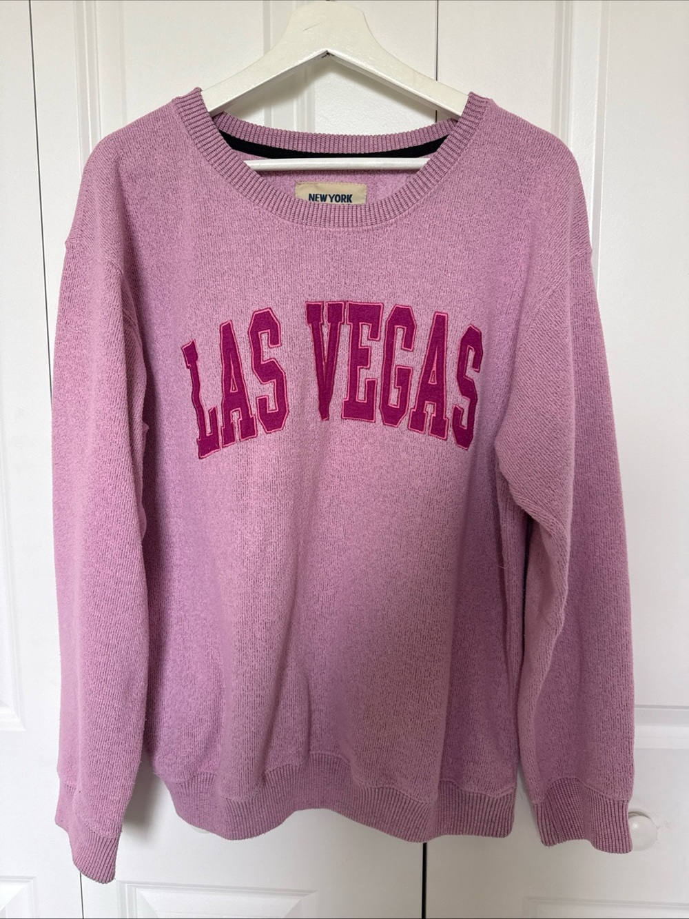 New York Popular Pink Las Vegas Sweatshirt Loungewear Streetwear Sz M